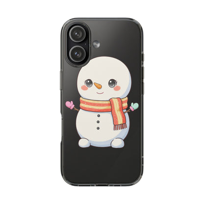 Kawaii Snowman Phone Case – Cute Christmas Clear Case