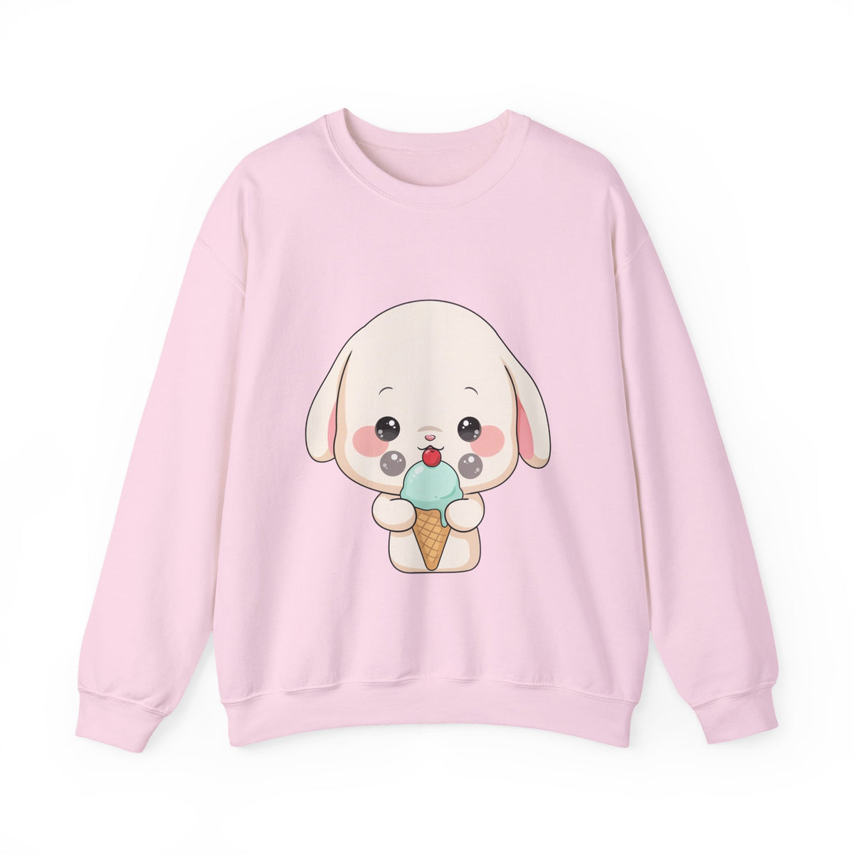 Kawaii Bunny Sweatshirt, Cute Ice Cream Chibi Rabbit