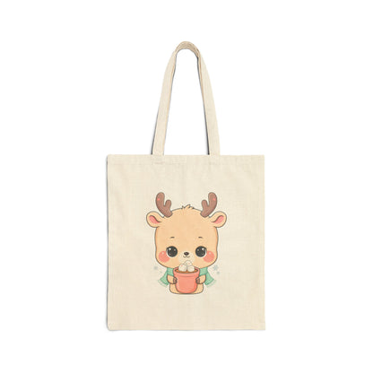 Kawaii Reindeer Tote Bag for Cozy Cocoa Season
