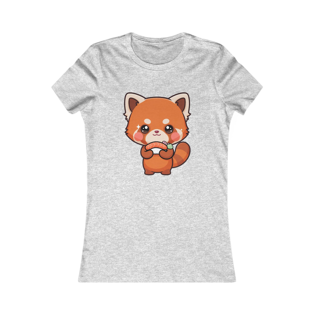 Kawaii Red Panda Sushi Tee for Cute Foodie Fans