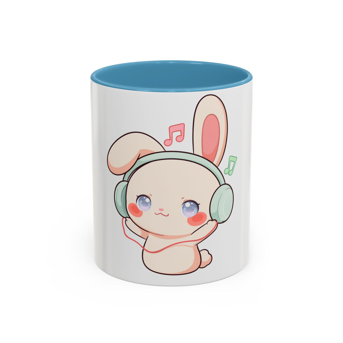 Kawaii Bunny Music Mug, Cute Accent Coffee Mug