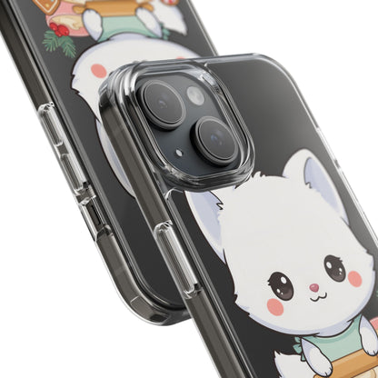 Christmas Fox Clear Phone Case, Kawaii Cookie Baker