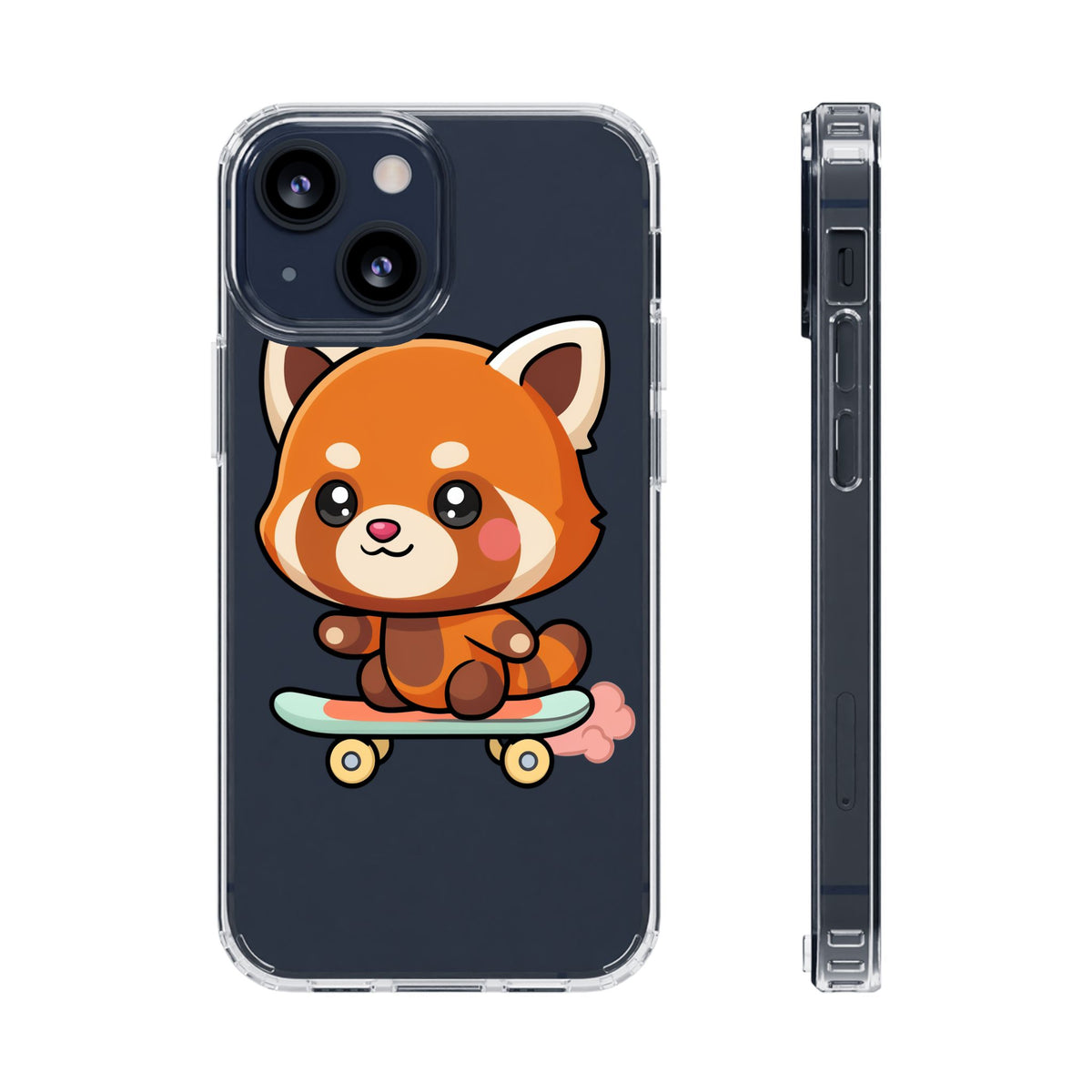Red Panda Skateboard Phone Case, Cute Kawaii Style