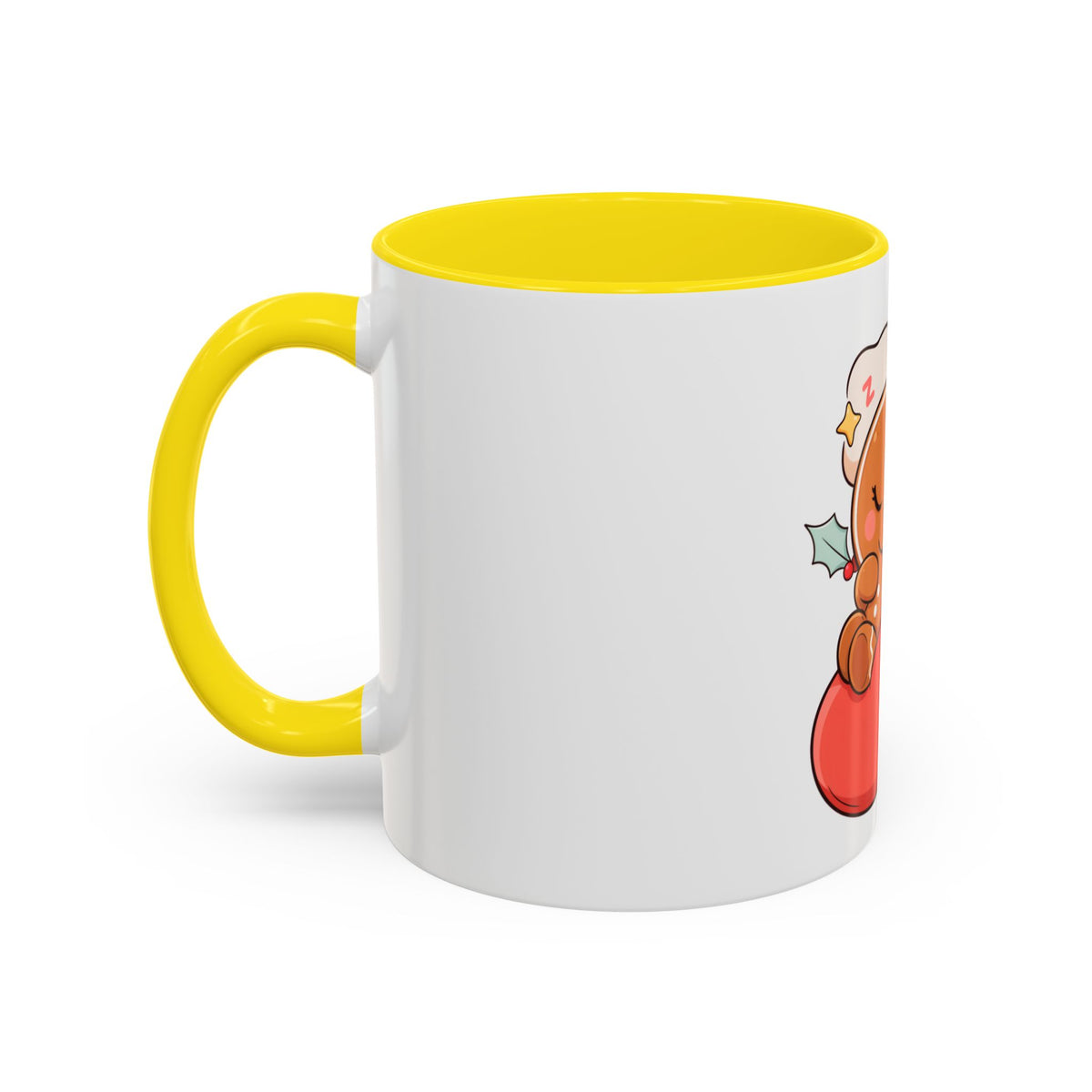 Christmas Gingerbread Mug: Sleepy Stocking Accent Coffee Mug