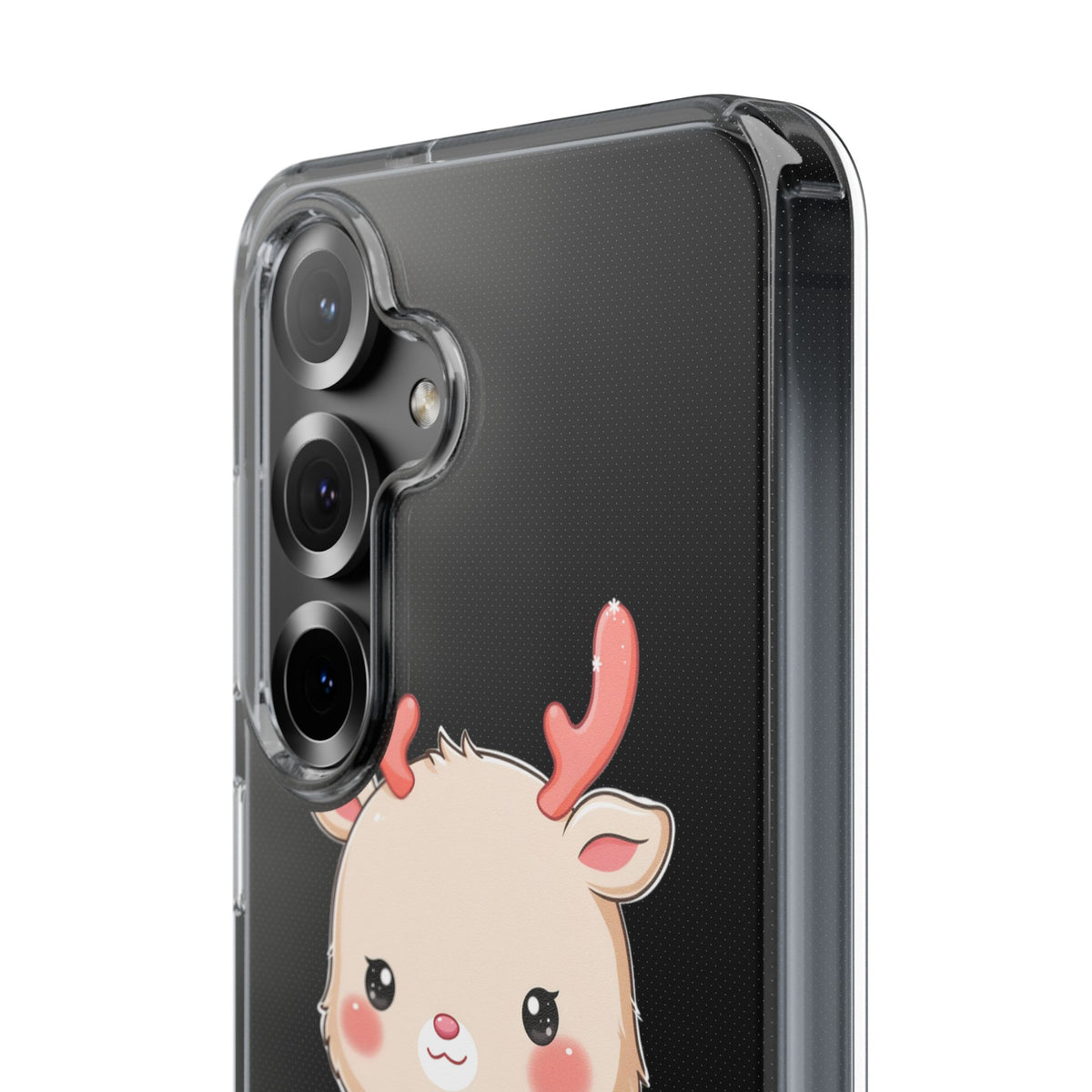 Kawaii Reindeer Clear Impact-Resistant Phone Case