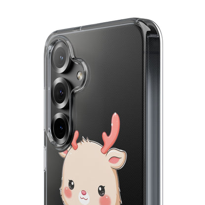 Kawaii Reindeer Clear Impact-Resistant Phone Case