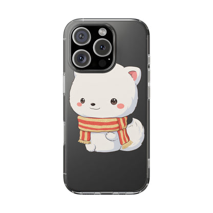 Kawaii Arctic Fox Phone Case, Cozy Christmas Scarf