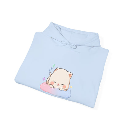 Kawaii Sleeping Cat Hoodie, Cozy Cloud Cat Sweatshirt
