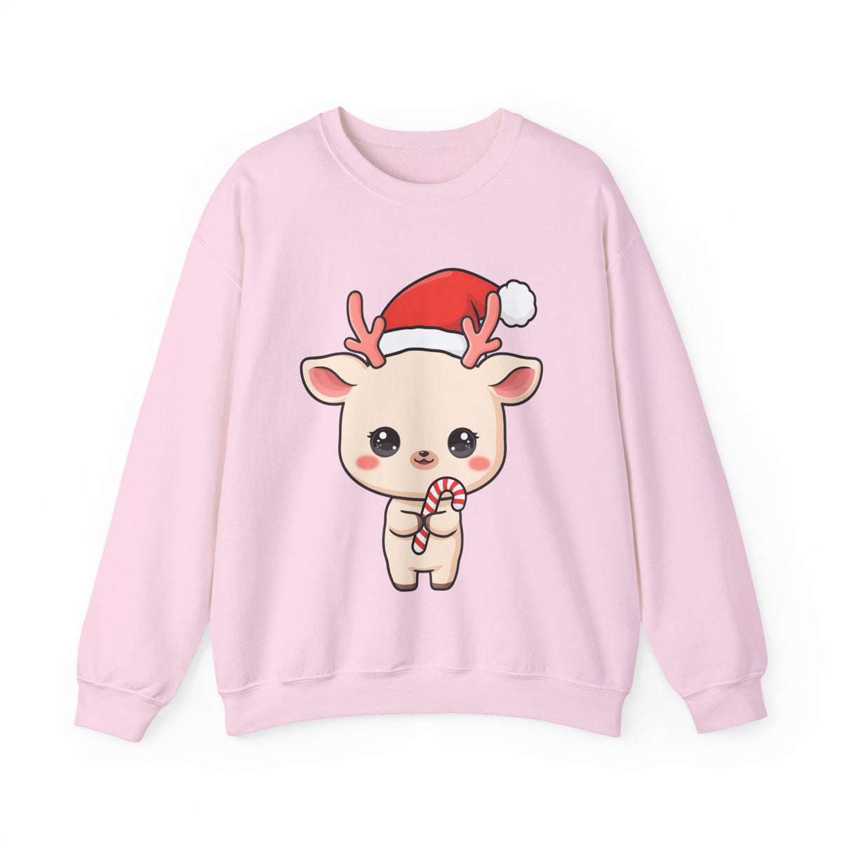 Kawaii Reindeer Christmas Sweatshirt, Cute Holiday Crewneck