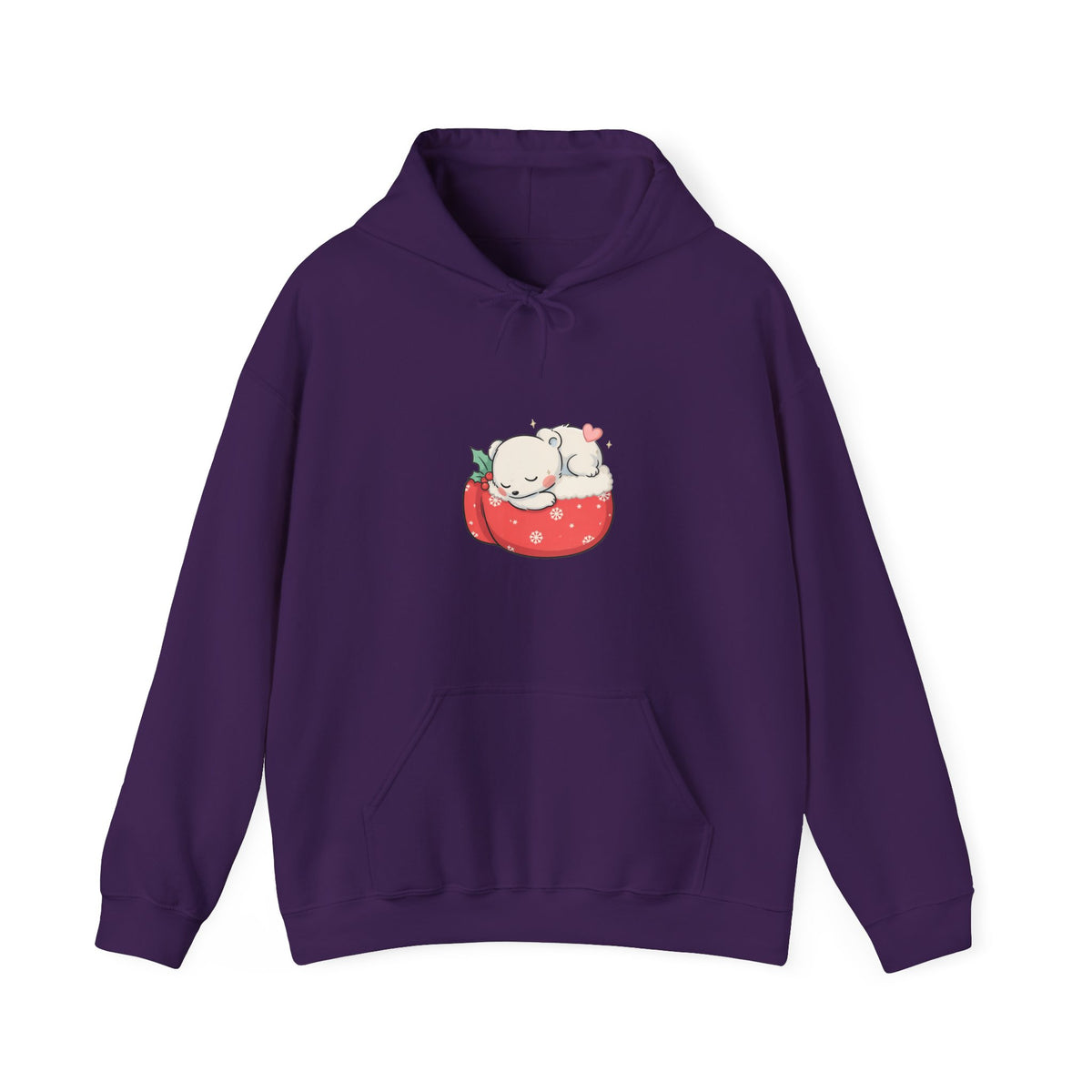 Christmas Polar Bear Hoodie, Kawaii Holiday Sweatshirt