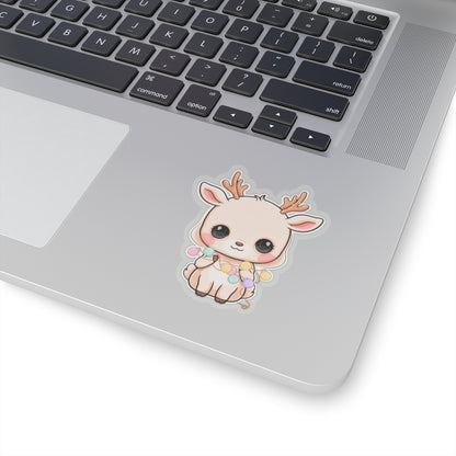 Kawaii Reindeer Sticker for Cute Holiday Decor