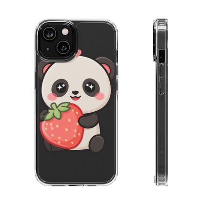 Kawaii Panda Phone Case, Sweet Strawberry Gift