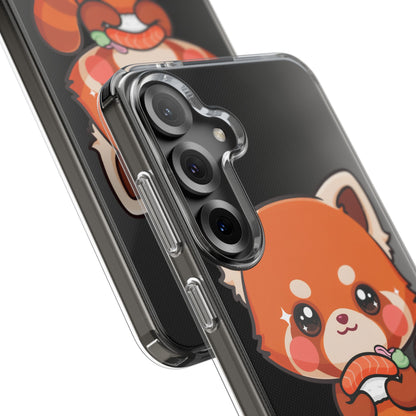 Red Panda Sushi Phone Case, Cute Kawaii Clear Case