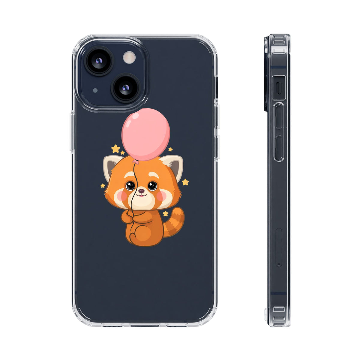 Kawaii Red Panda Clear Impact-Resistant Case with Balloon
