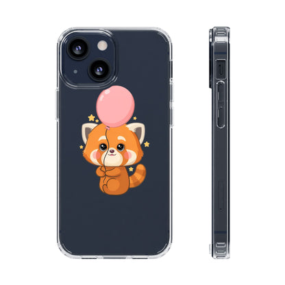 Kawaii Red Panda Clear Impact-Resistant Case with Balloon