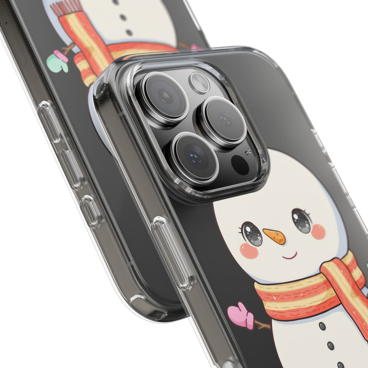 Kawaii Snowman Phone Case – Cute Christmas Clear Case