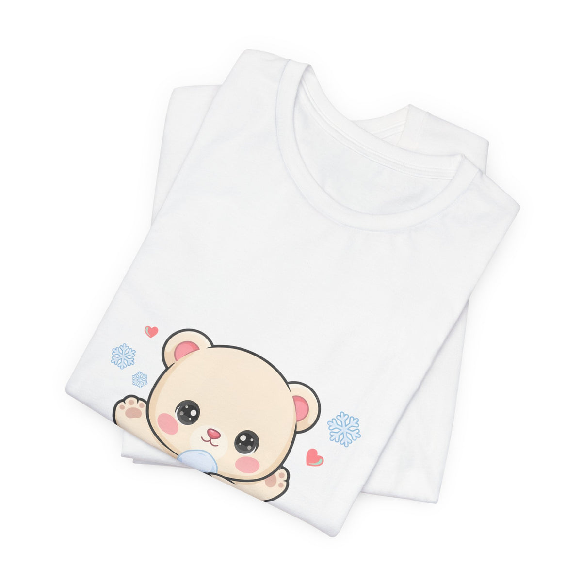 Kawaii Polar Bear Tee, Cute Snow Day Unisex Shirt