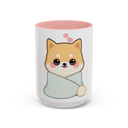 Kawaii Shiba Inu Accent Coffee Mug for Cozy Moments