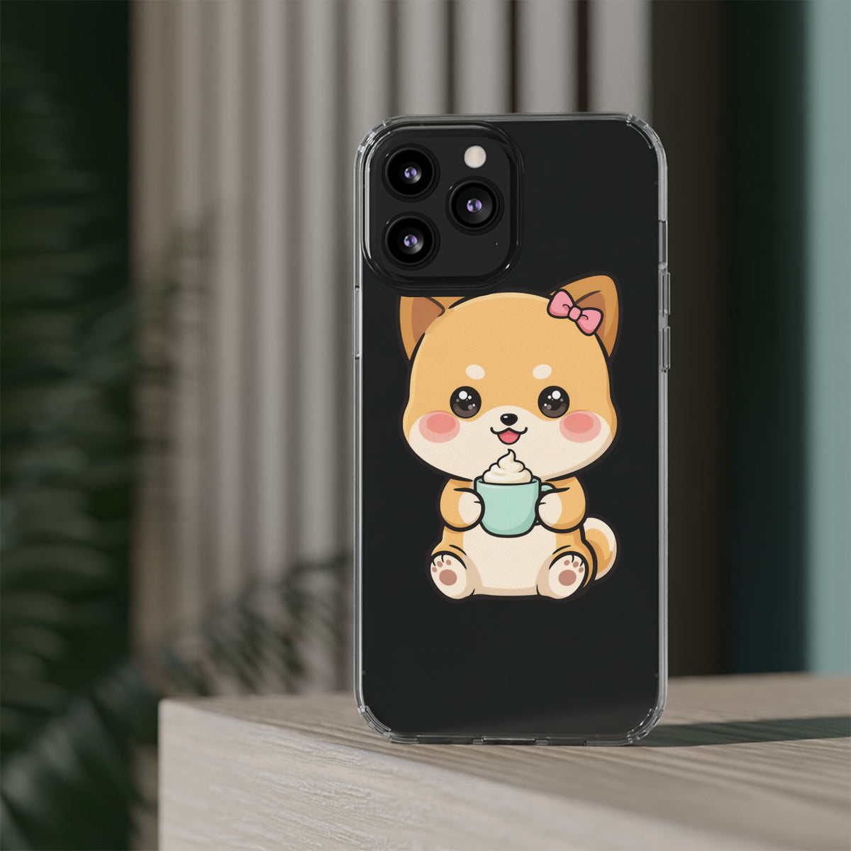 Kawaii Shiba Inu Phone Case with Latte
