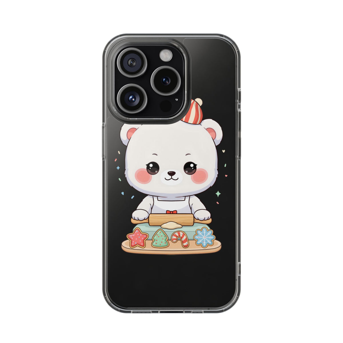 Christmas Bear Cookie Baking Clear Phone Case
