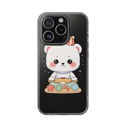 Christmas Bear Cookie Baking Clear Phone Case
