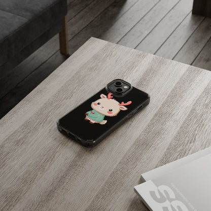 Kawaii Reindeer Clear Impact-Resistant Phone Case