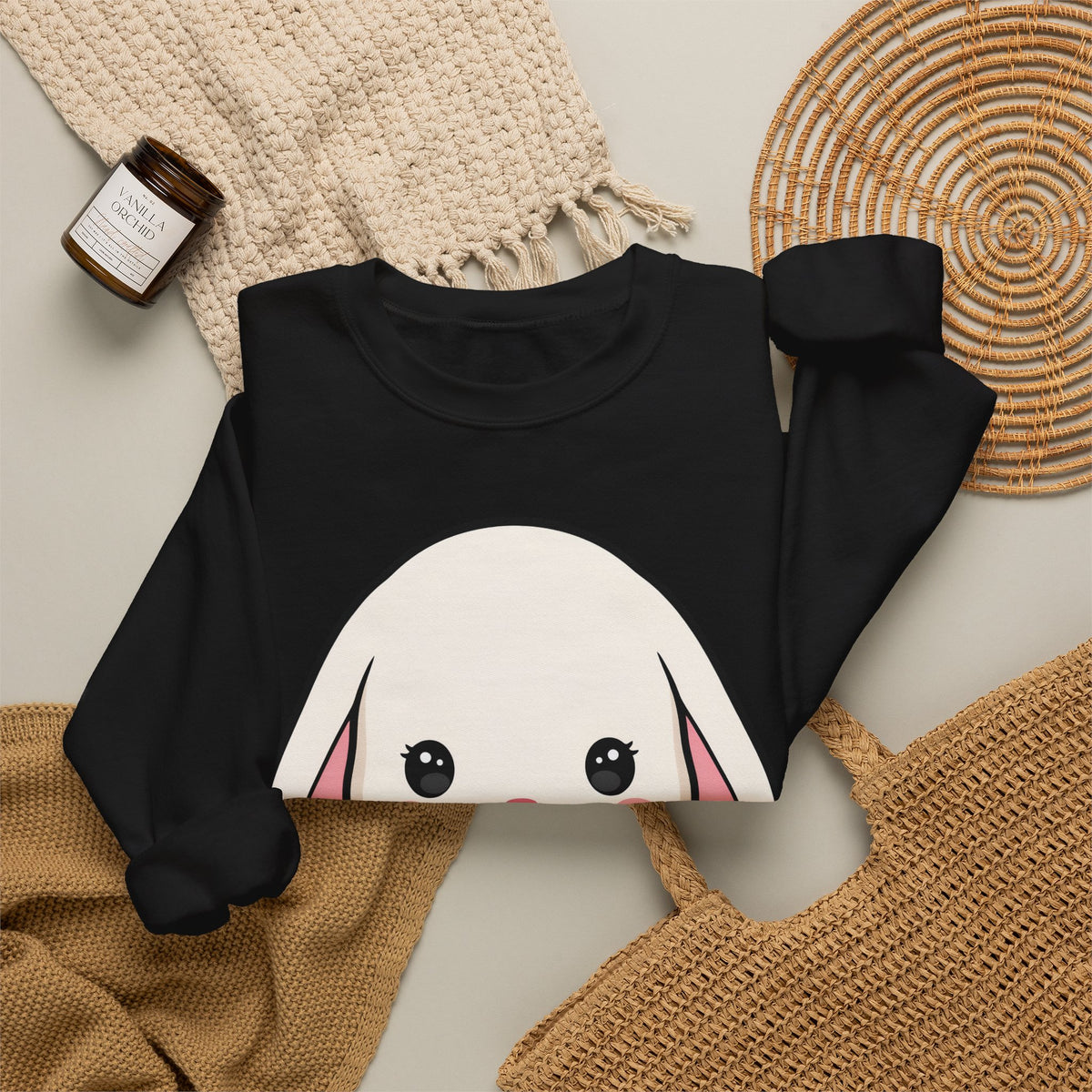 Kawaii Bunny Sweatshirt, Cute Gardening Crewneck