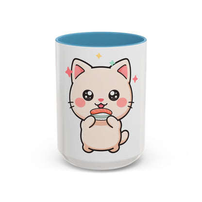 Kawaii Cat Sushi Mug, Cute Accent Coffee Mug