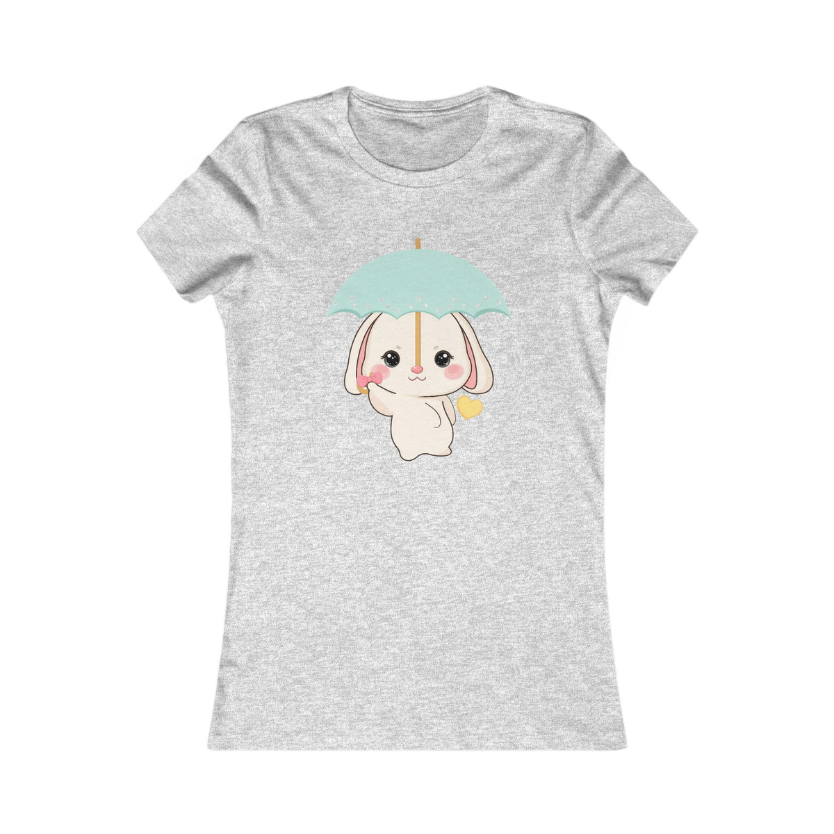 Kawaii Bunny T-Shirt: Sweet Umbrella Day