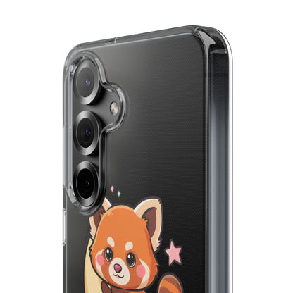 Red Panda Phone Case, Kawaii Moon Companion