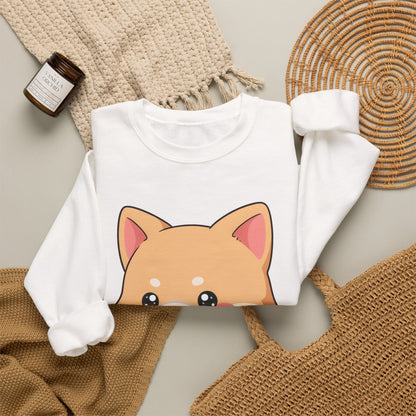 Reading Shiba Inu Sweatshirt, Cute Kawaii Book Lover Gift
