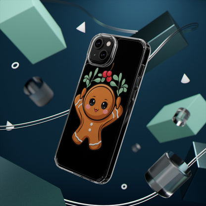 Kawaii Gingerbread Phone Case with Mistletoe Cheer