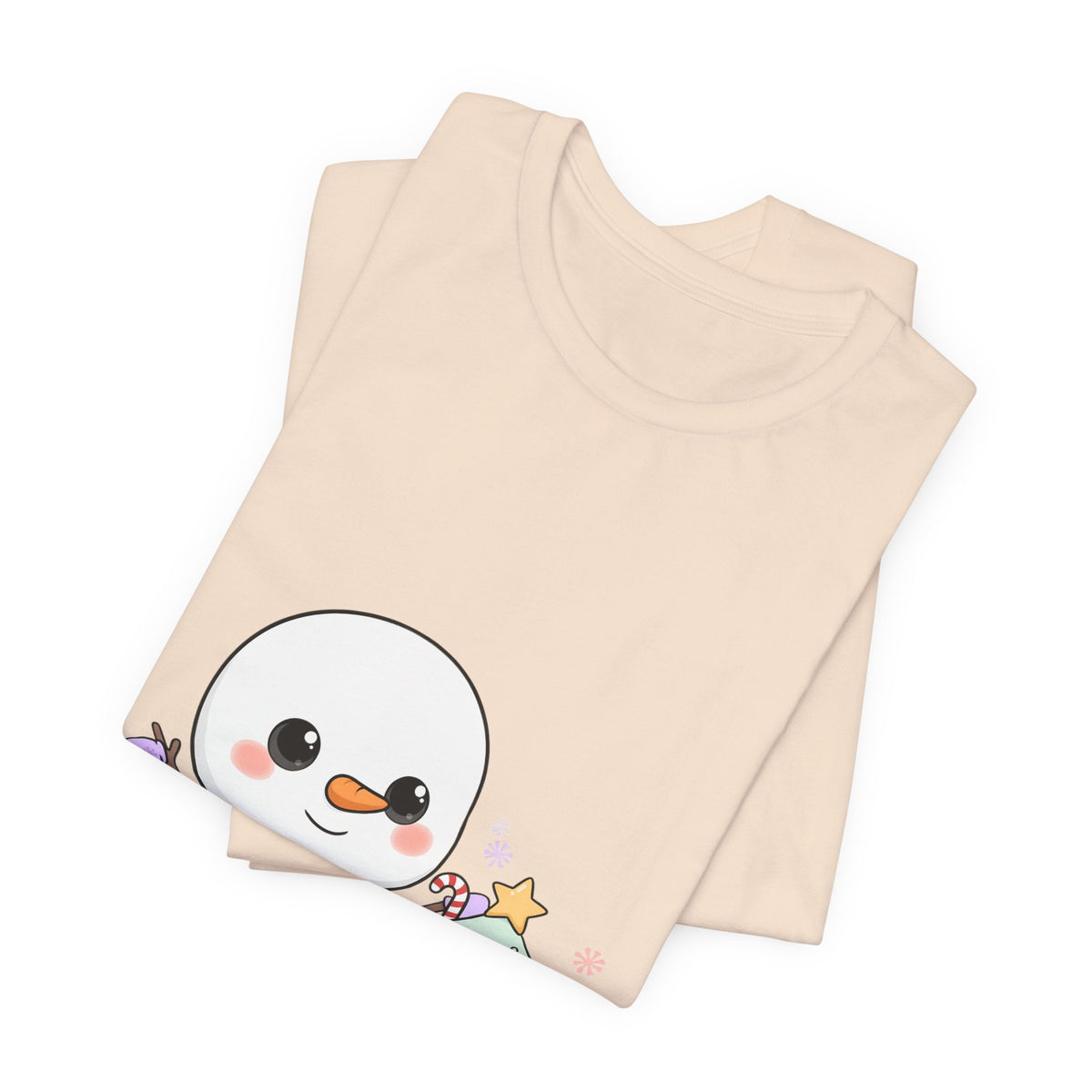 Kawaii Snowman Christmas T-Shirt for Festive Outfits