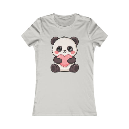Kawaii Panda Heart Women's Tee – Cute Chibi Animal Shirt