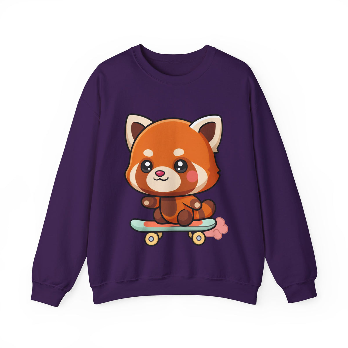 Kawaii Red Panda Skateboarding Sweatshirt, Cute Animal Gift