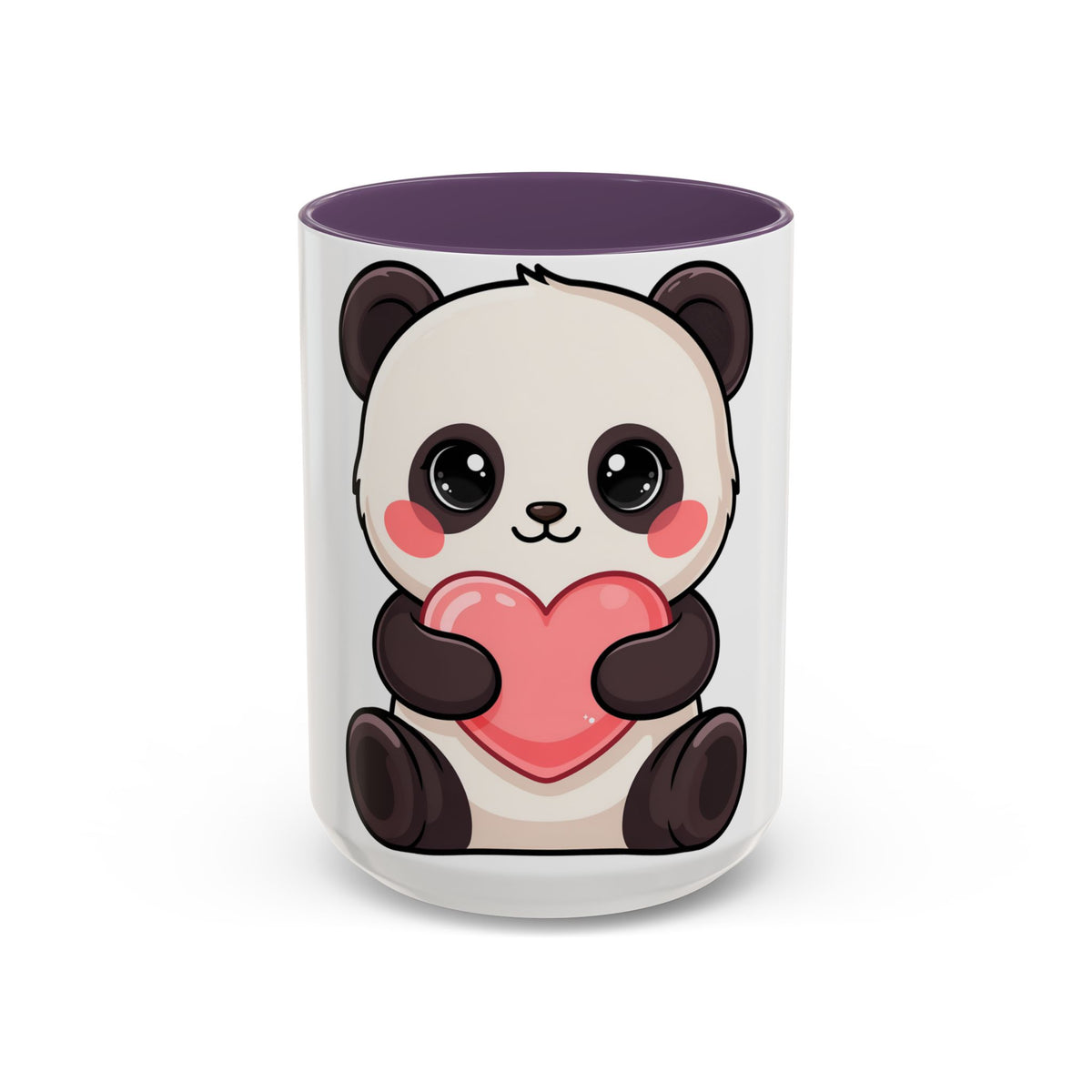 Kawaii Panda Heart Accent Coffee Mug