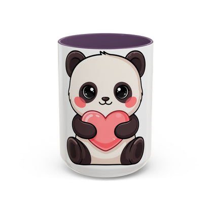 Kawaii Panda Heart Accent Coffee Mug