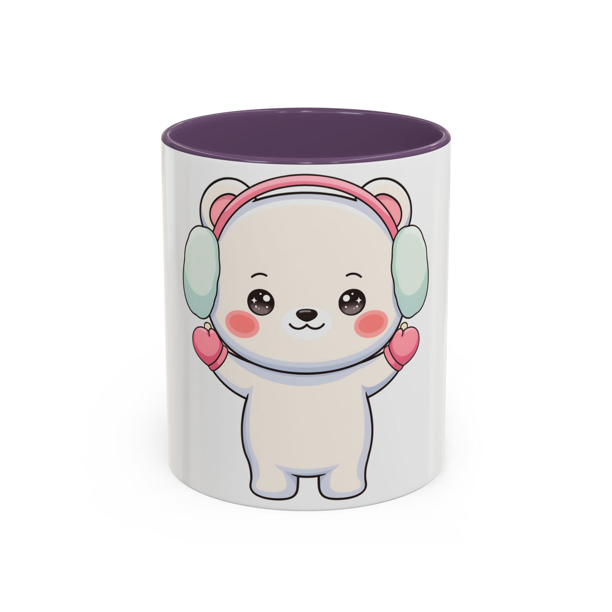 Kawaii Polar Bear Mug, Cute Winter Accent Coffee Mug