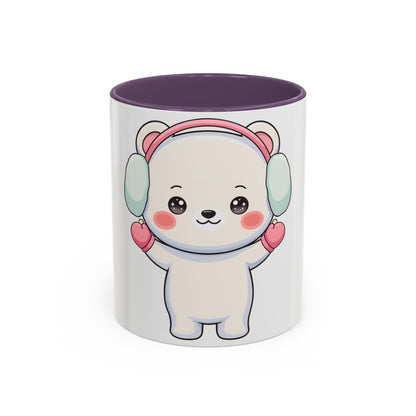 Kawaii Polar Bear Mug, Cute Winter Accent Coffee Mug
