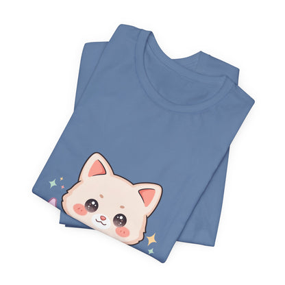 Kawaii Cat Moon T-Shirt for Cozy Night Owls