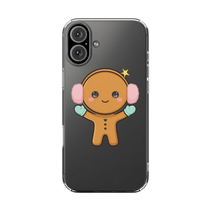 Kawaii Gingerbread Phone Case, Cute Winter Character