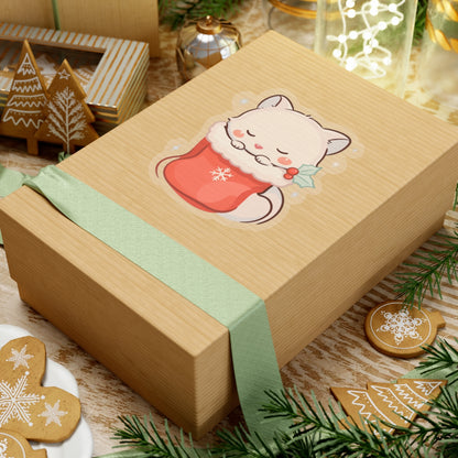 Kawaii Arctic Fox Christmas Sticker for Cozy Holiday Fans