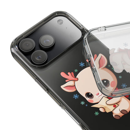 Christmas Reindeer Clear Impact-Resistant Phone Case