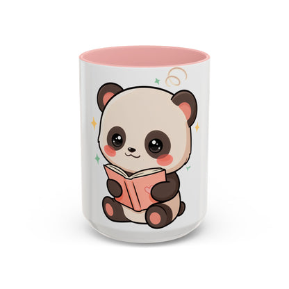 Kawaii Panda Reading Mug, Cute Book Lover Coffee Cup