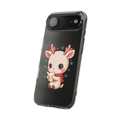 Christmas Reindeer Clear Impact-Resistant Phone Case