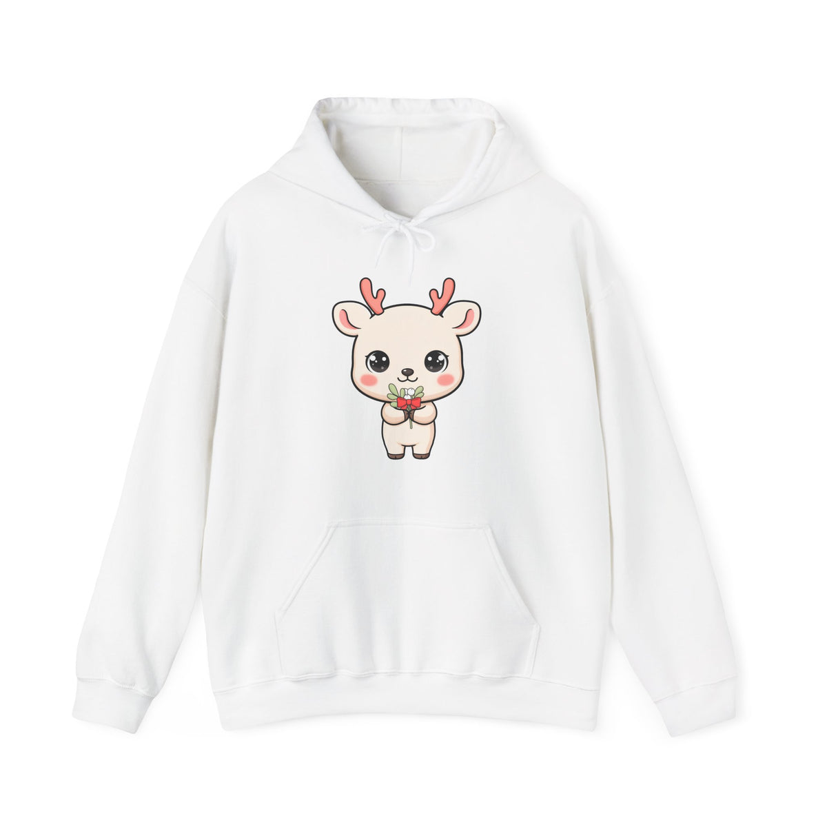 Kawaii Reindeer Hoodie, Cute Christmas Sweatshirt