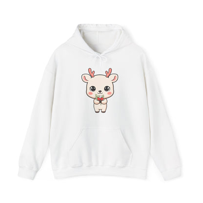 Kawaii Reindeer Hoodie, Cute Christmas Sweatshirt