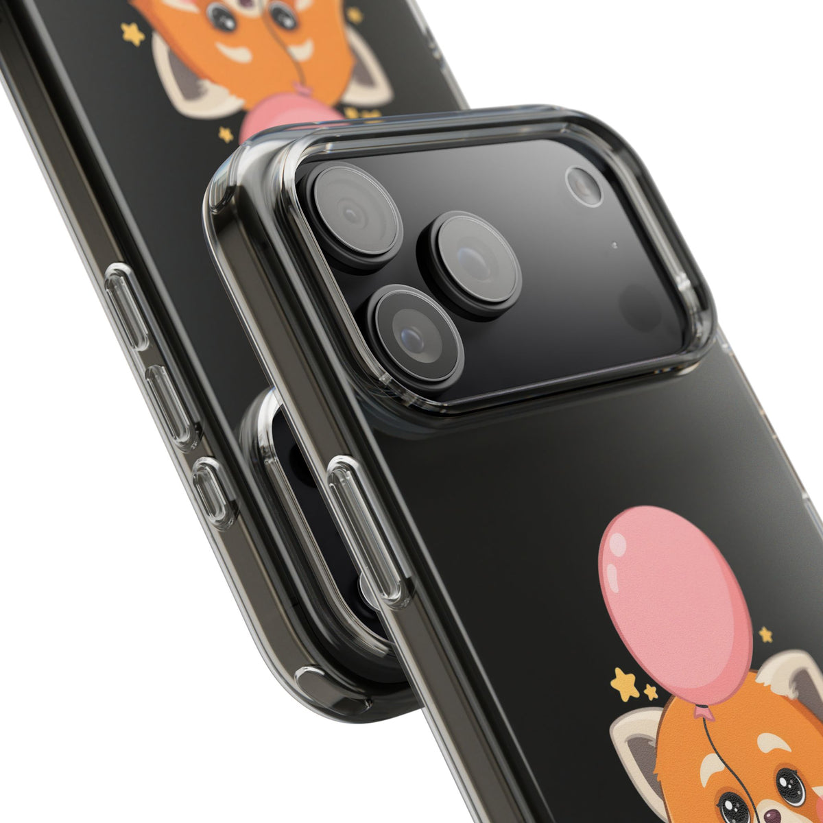 Kawaii Red Panda Clear Impact-Resistant Case with Balloon