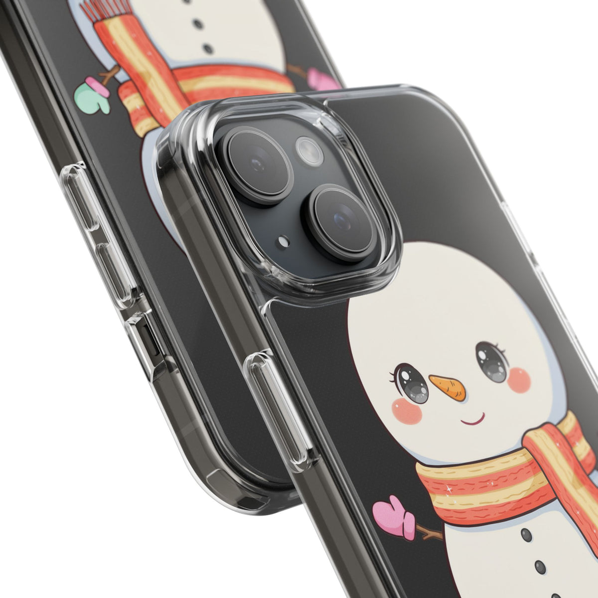 Kawaii Snowman Phone Case – Cute Christmas Clear Case