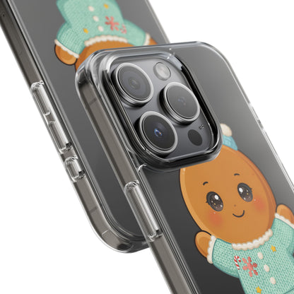 Kawaii Gingerbread Phone Case, Cute Christmas Sweater Cookie